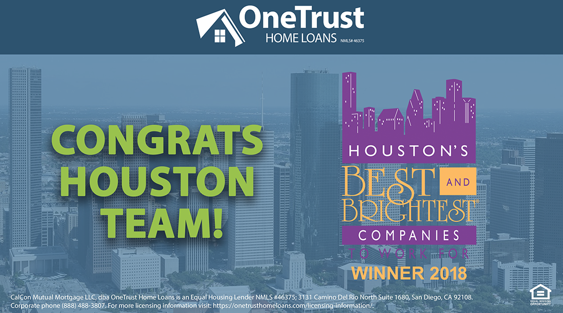 OneTrust Home Loans Recognized Among Houston’s Best & Brightest