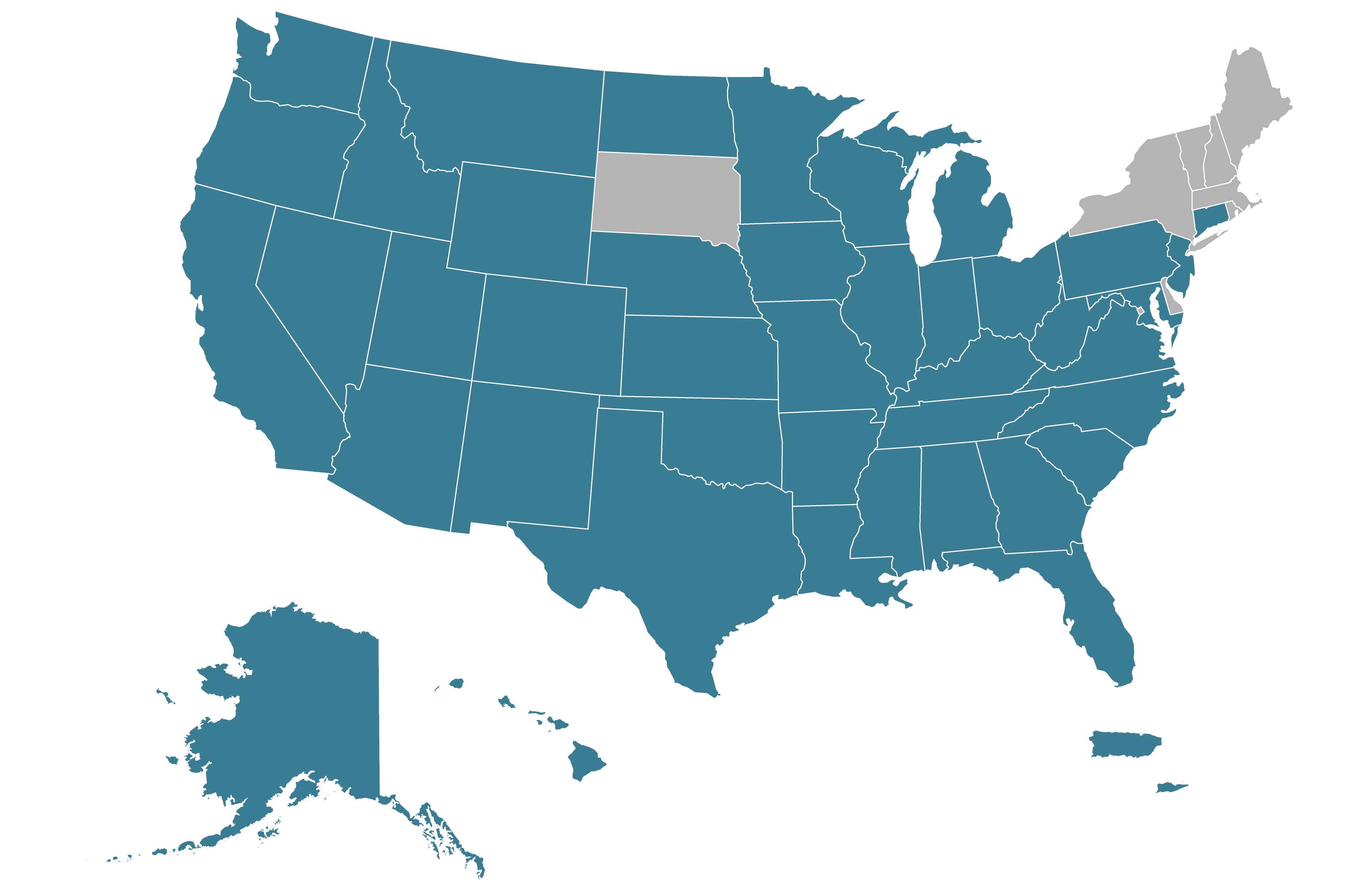 Licensing & Locations US Map